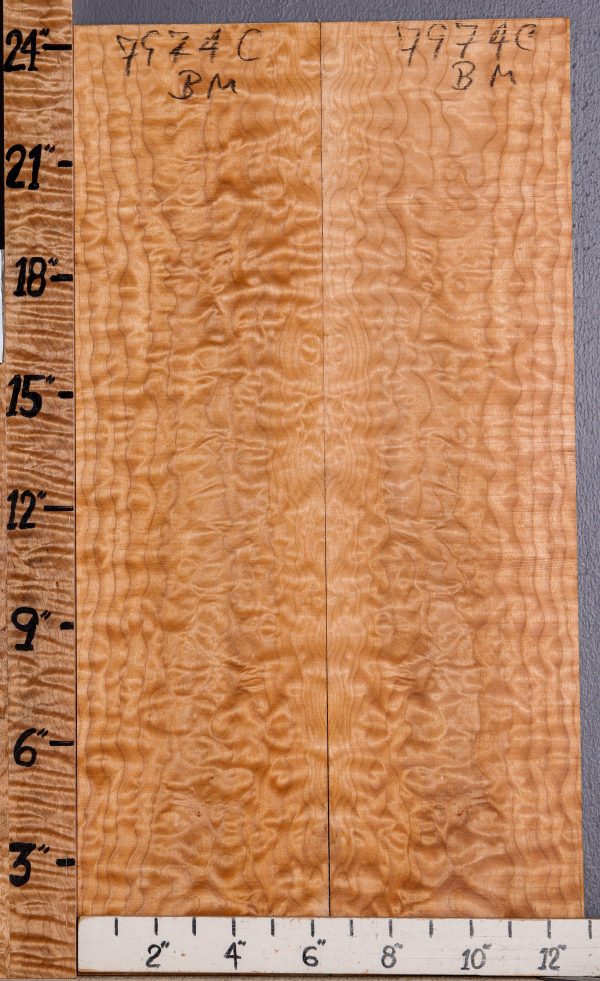 Musical Quilted Maple Bookmatch Microlumber 13" X 24" X 1/4 (NWT-7974C)