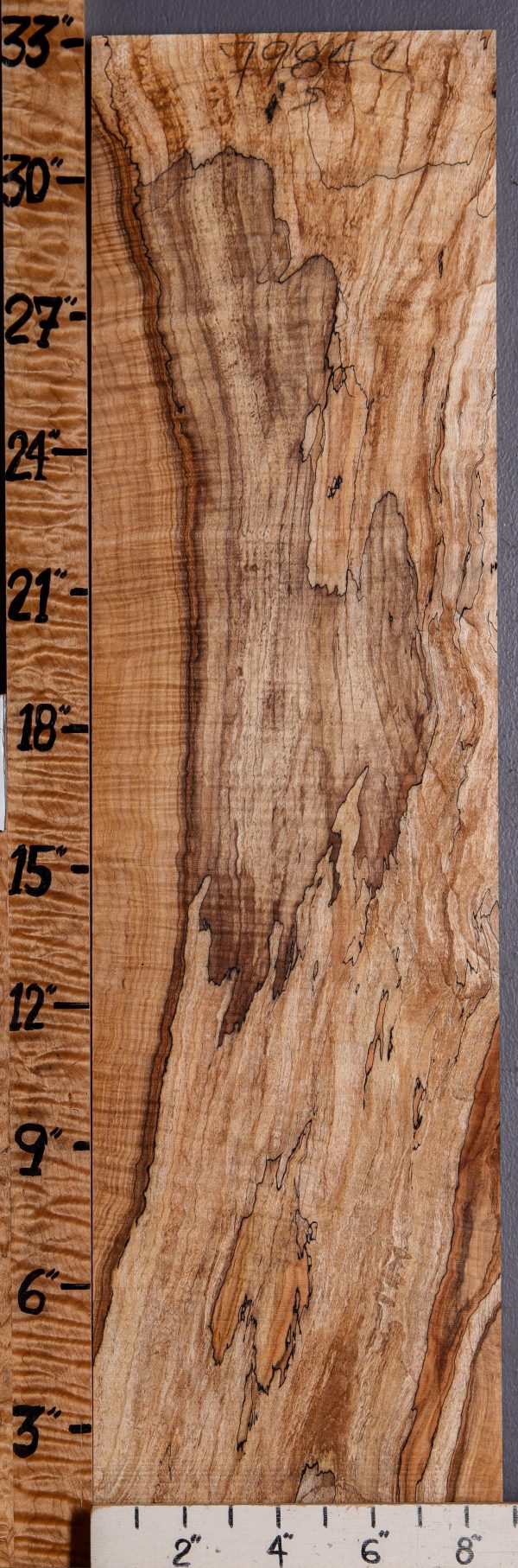 5A Spalted Curly Maple Microlumber 8"3/4 X 33" X 1/2 (NWT-7984C)