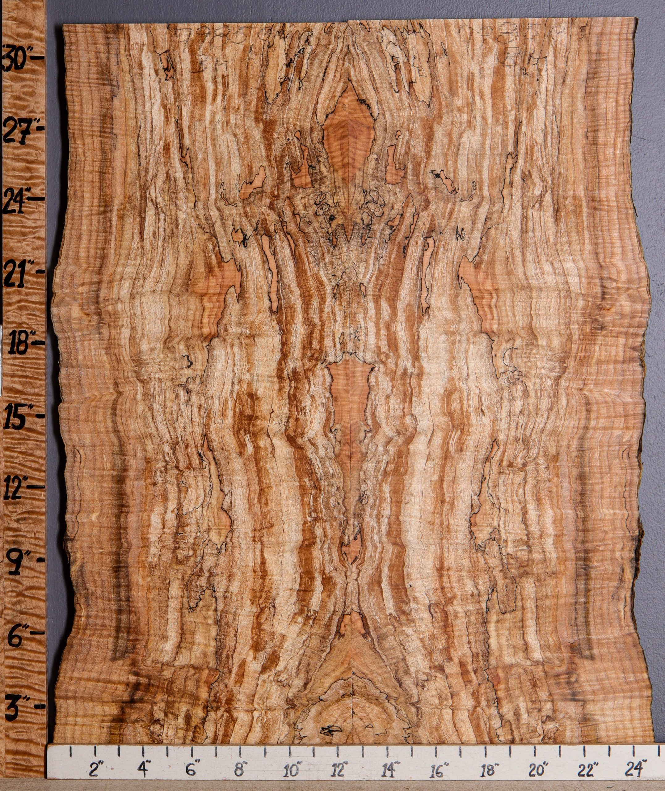5A Spalted Curly Maple Microlumber Bookmatch with Live Edge 23