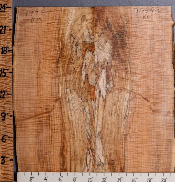 5A Spalted Maple Microlumber Bookmatch with Live Edge 21"1/2 X 24" X 1/2 (NWT-7994C) - Image 2