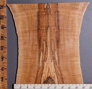 5A Spalted Curly Maple Microlumber Bookmatch with Live Edge 19" X 24" X 1/2 (NWT-7998C)