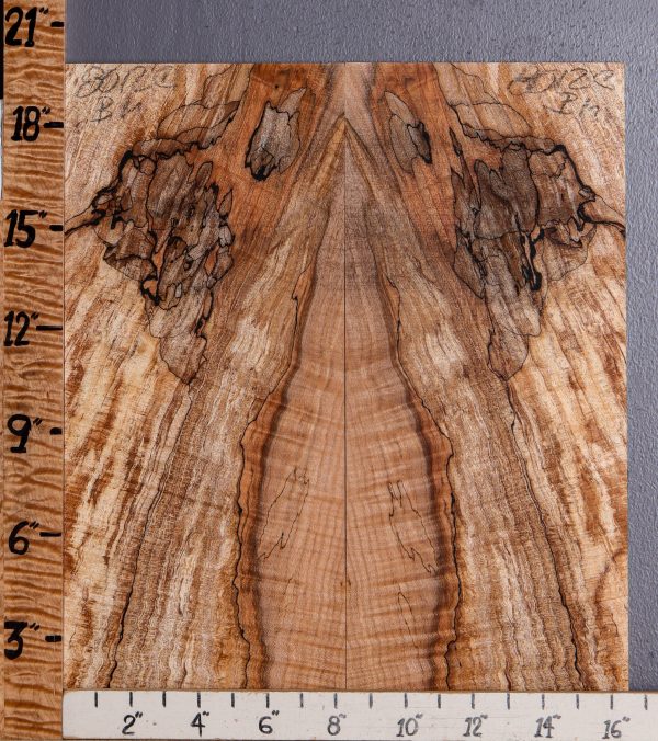 5A Spalted Curly Maple Bookmatch Microlumber 16"1/2 X 19" X 1/4 (NWT-8012C)