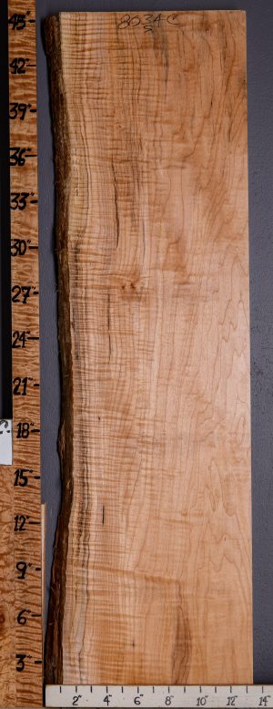 5A Curly Maple Lumber with Live Edge 12" X 45" X 8/4 (NWT-8034C)
