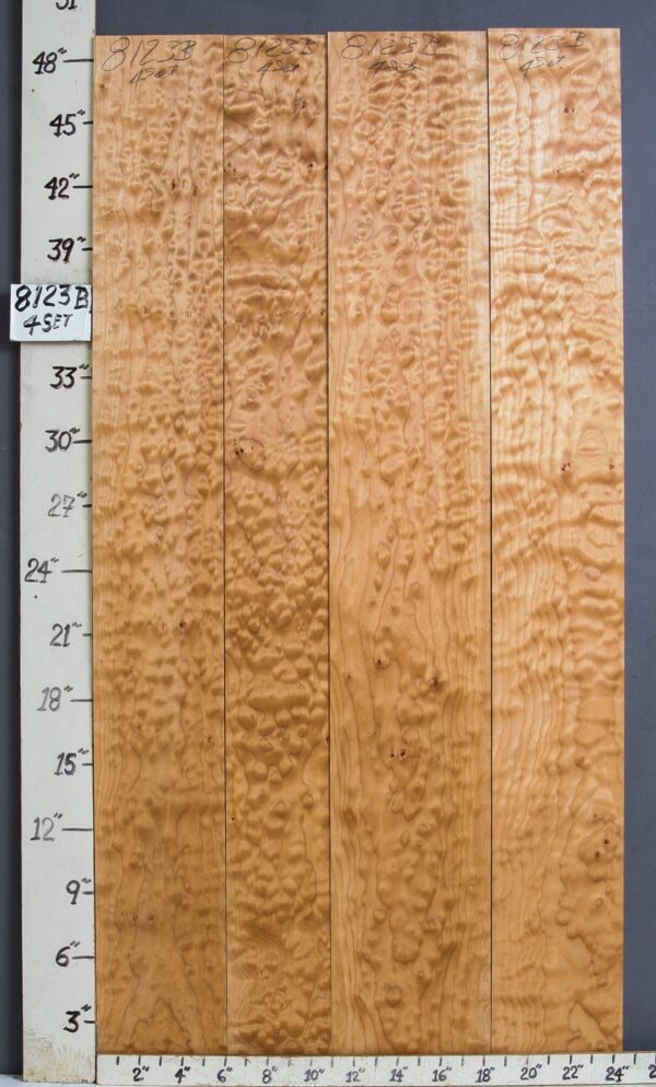 AAAAA QUILTED MAPLE 4 BOARD SET 24"1/2 X 48" X 4/4 (NWT-8123B)