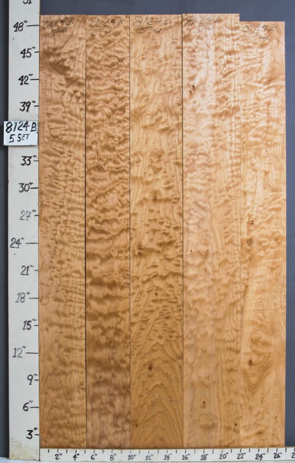 AAAAA QUILTED MAPLE 5 BOARD SET 27" X 48" X 4/4 (NWT-8124B)