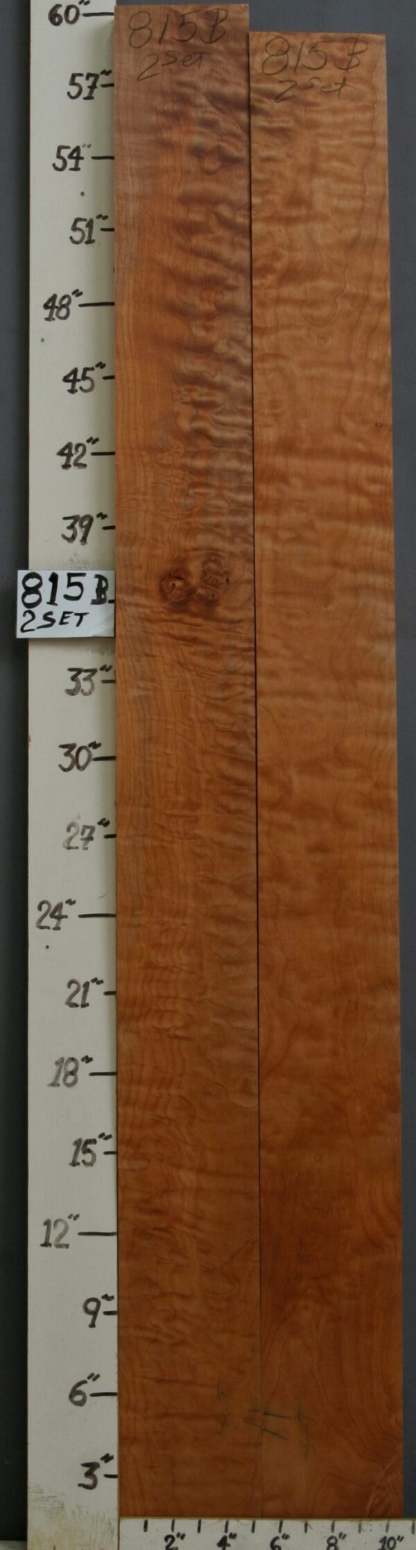 AAAAA QUILTED MAPLE SET OF 2 10"1/2 X 58" X 8/4 (NWT815B)