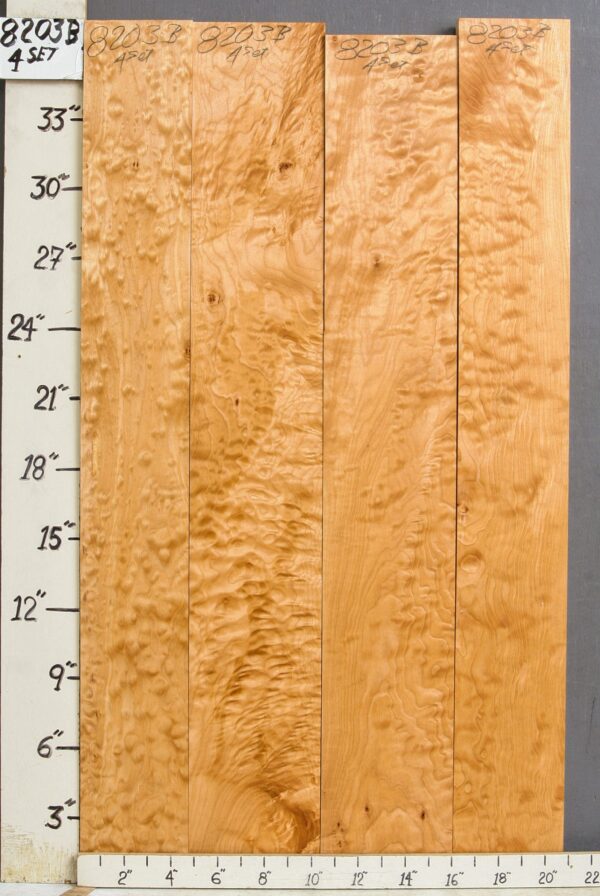 AAAAA QUILTED MAPLE 4 BOARD SET 20"3/4 X 36" X 4/4 (NWT-8203B)