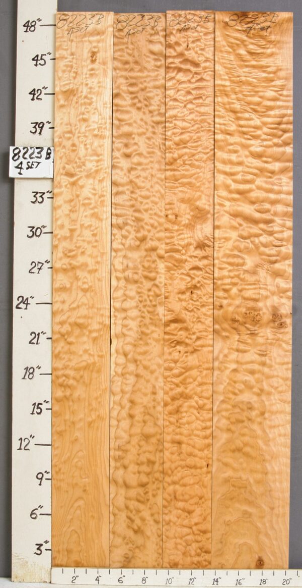 AAAAA QUILTED MAPLE 4 BOARD SET 20"1/4 X 48" X 4/4 (NWT-8223B)