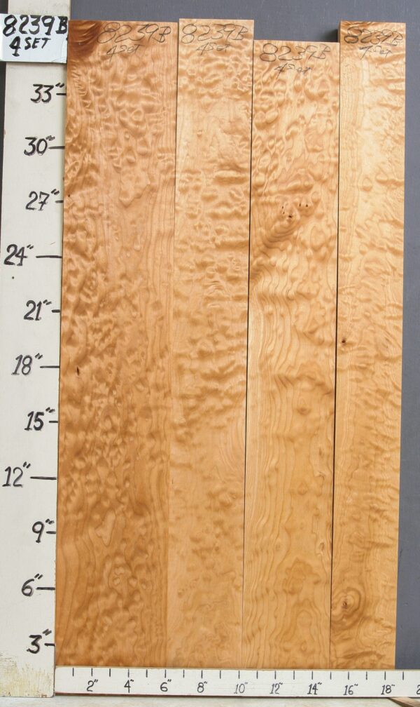 AAAAA QUILTED MAPLE 4 BOARD SET 18"5/8 X 36" X 5/4 (NWT-8239B)