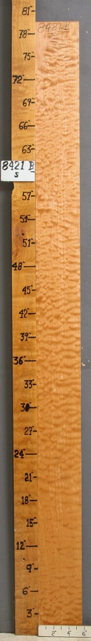 MUSICAL QUILTED MAPLE LUMBER 5"5/8 X 79" X 4/4 (NWT-8421B)