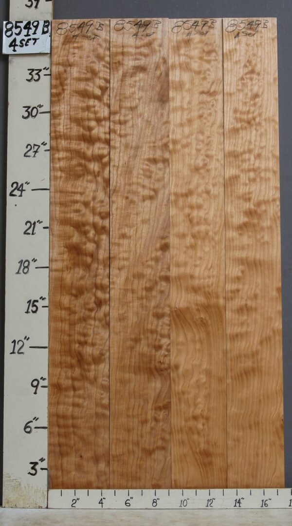 AAAAA QUILTED MAPLE 4 BOARD SET 17"1/2 X 36" X 4/4 (NWT-8549B)