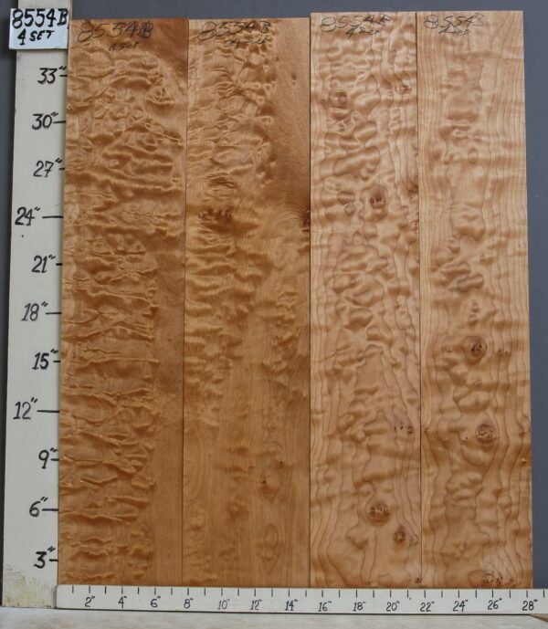 AAAAA QUILTED MAPLE 4 BOARD SET 28"1/4 X 36" X 4/4 (NWT-8554B