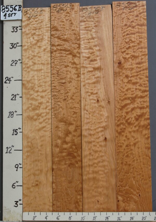 AAAAA QUILTED MAPLE 4 BOARD SET 21"1/2 X 36" X 4/4 (NWT-8556B)