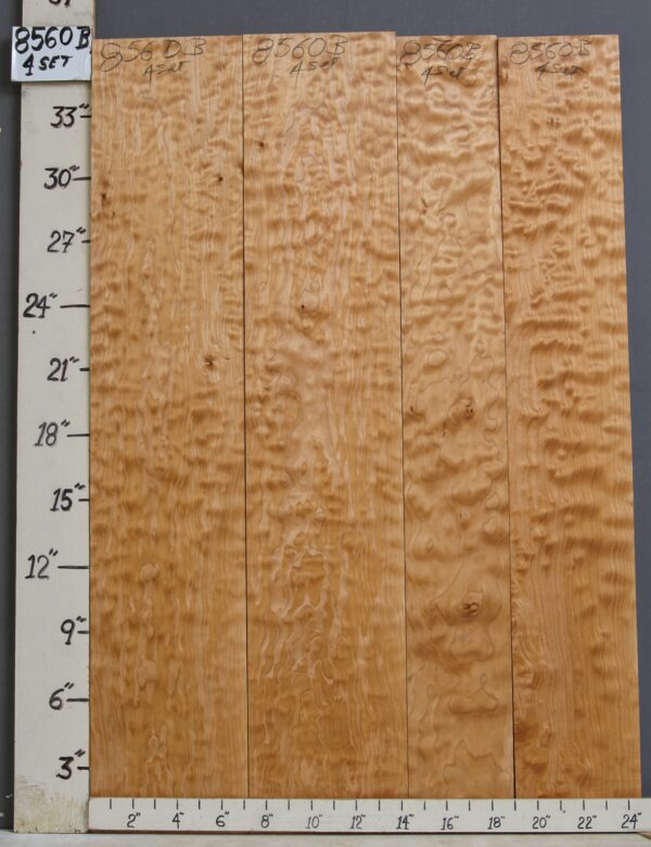 AAAAA QUILTED MAPLE 4 BOARD SET 24"1/2 X 36" X 4/4 (NWT-8560B)