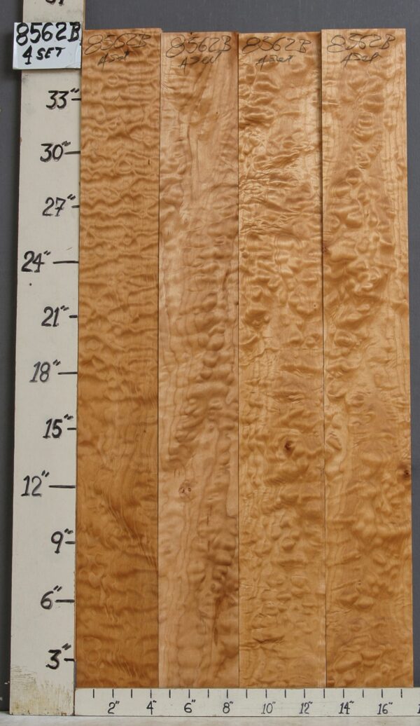 AAAAA QUILTED MAPLE 4 BOARD SET 17"1/2 X 36" X 4/4 (NWT-8562B)