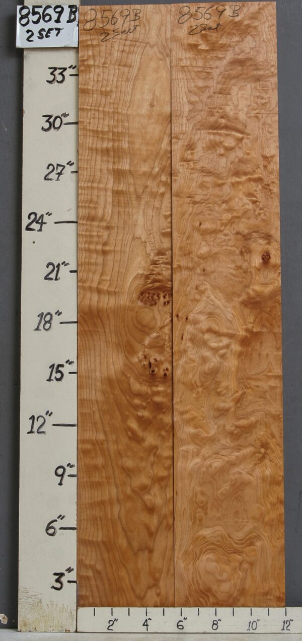 AAAAA QUILTED MAPLE 2 BOARD SET 12" X 36" X 4/4 (NWT-8569B)