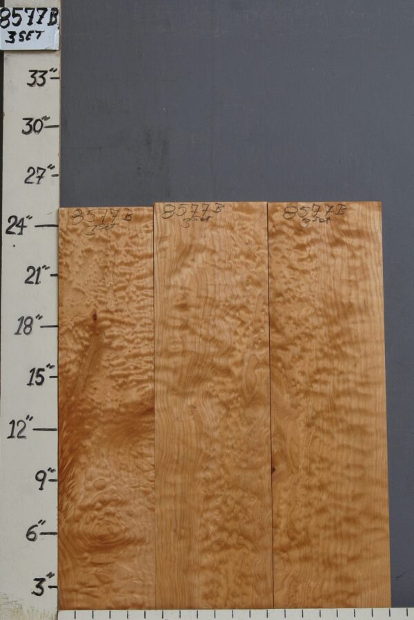 AAAAA QUILTED MAPLE 3 BOARD SET 19" X 24" X 4/4 (NWT-8577B)