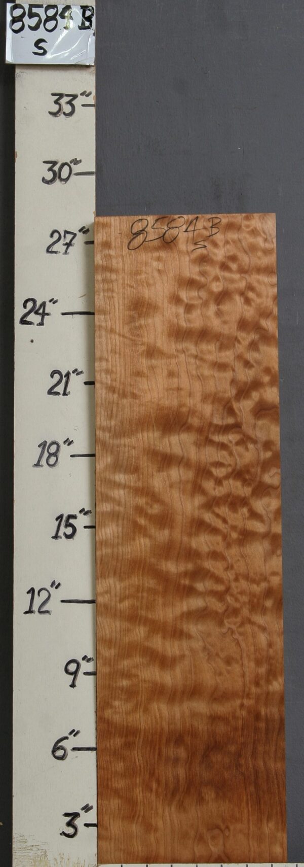 AAAAA QUILTED MAPLE BLOCK 7"1/2 X 27" X 1"1/4 (NWT-8584B)