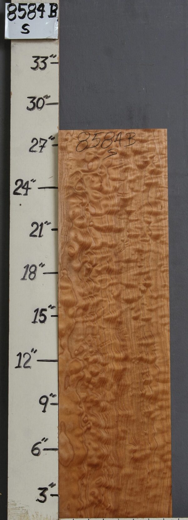 AAAAA QUILTED MAPLE BLOCK 7"1/2 X 27" X 1"1/4 (NWT-8584B) - Image 2