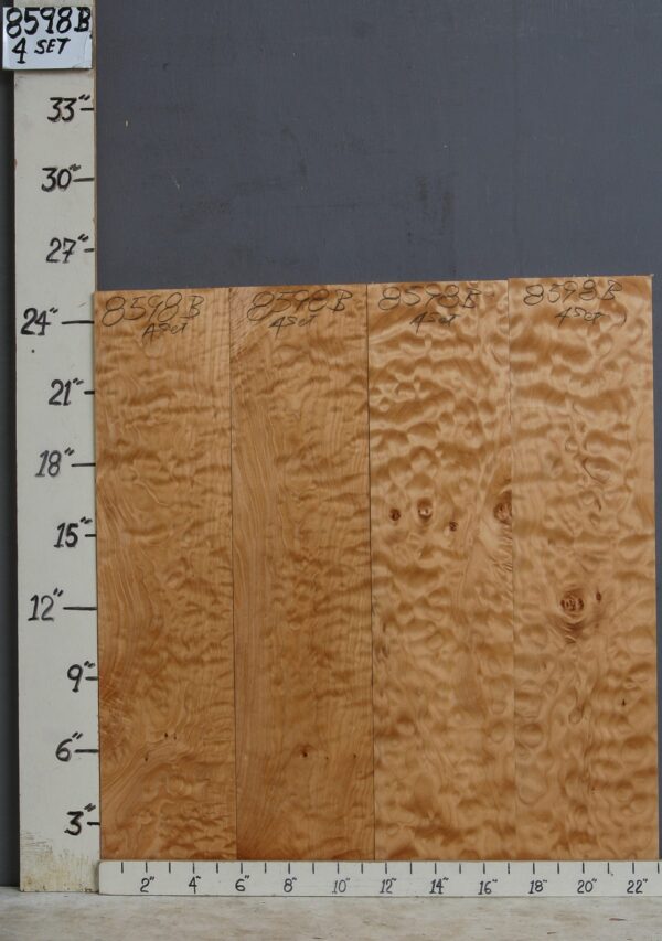 AAAAA QUILTED MAPLE 4 BOARD SET 23" X 24" X 4/4 (NWT-8598B)