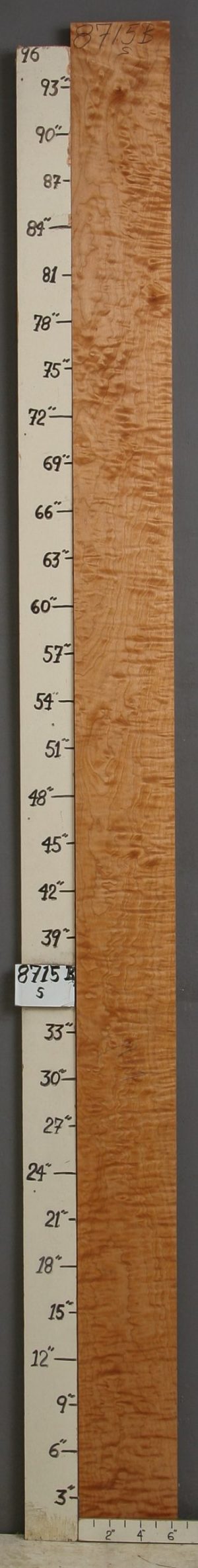 MUSICAL QUILTED MAPLE LUMBER 6"1/4 X 96" X 4/4 (NWT-8715B)