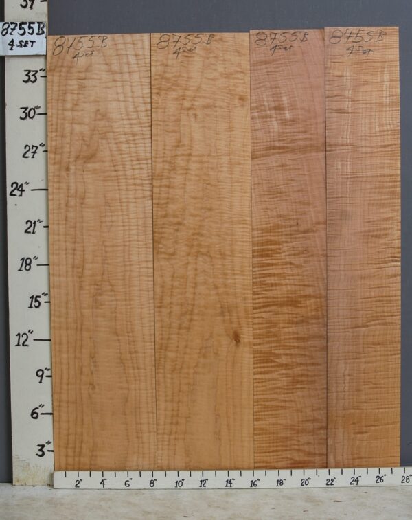 AAAAA CURLY MAPLE 4 BOARD SET 27"3/4 X 36" X 4/4 (NWT-8755B)