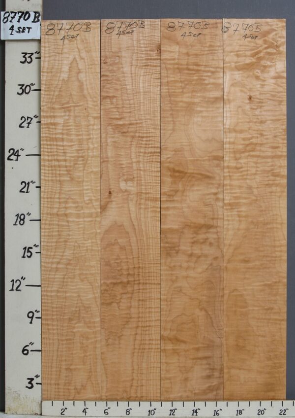 AAAAA QUILTED MAPLE 4 BOARD SET 22"3/8 X 36" X 4/4 (NWT-8770B)