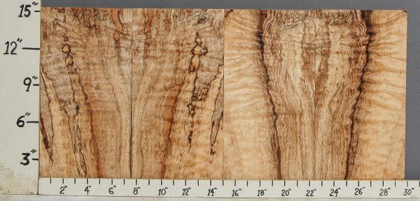 AAAAA SPALTED QUILTED MAPLE MICROLUMBER 4 BOARD SET 29"3/4 X 15" X 3/8 (NWT-9088B)
