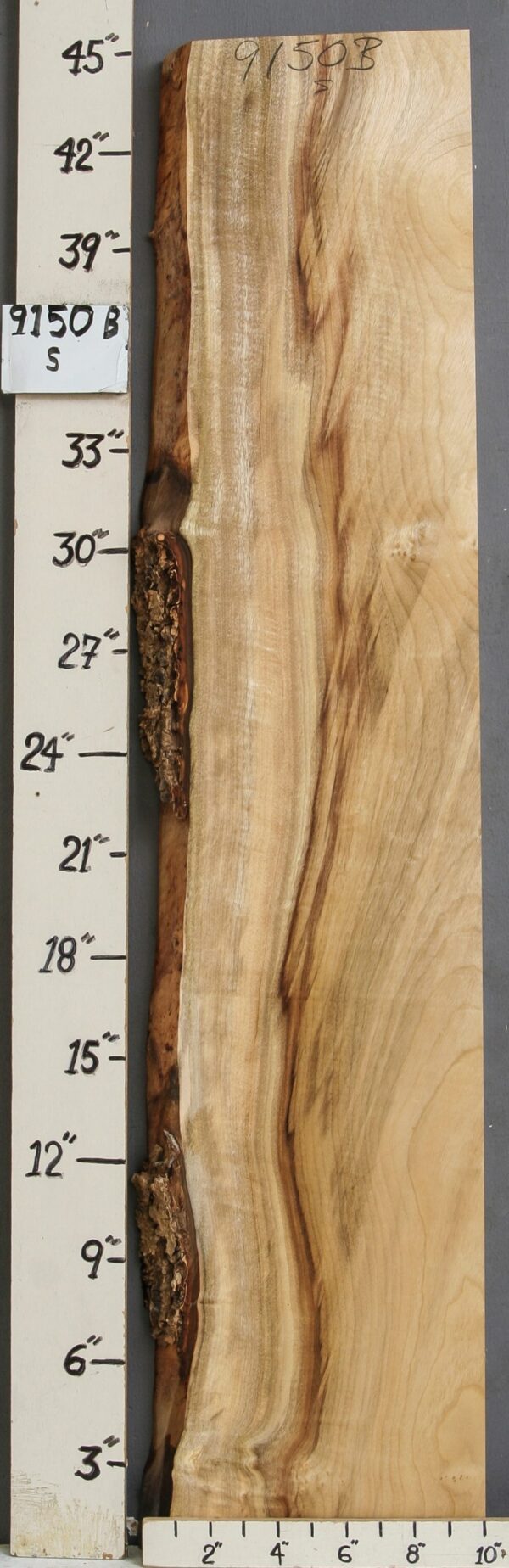 AAAAA MYRTLEWOOD BLOCK WITH LIVE EDGE 9"1/4 X 45" X 1"5/8 (NWT-9150B)