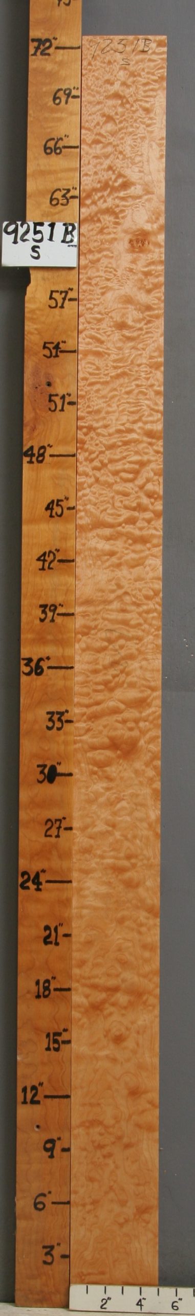 MUSICAL QUILTED MAPLE LUMBER 5" X 72" X 4/4 (NWT-9251B)