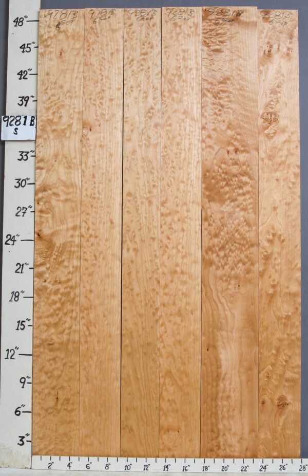 AAAAA QUILTED MAPLE 6 BOARD SET 28" X 48" X 4/4 (NWT-9281B)