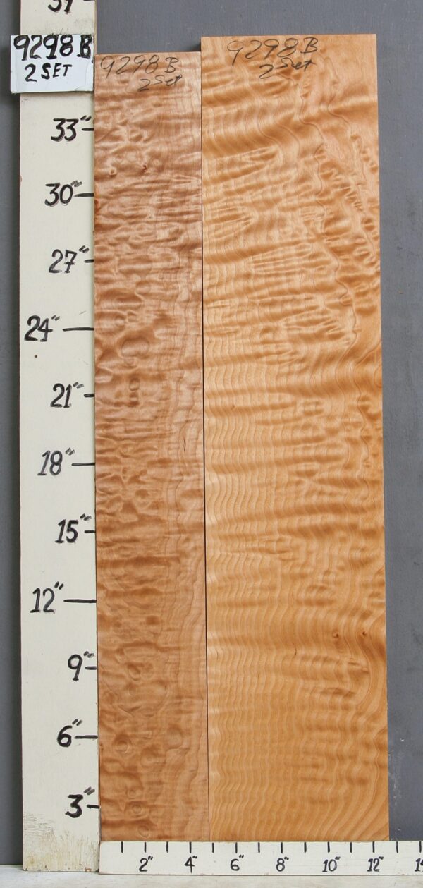 AAAAA QUILTED MAPLE 2 BOARD SET 12"5/8 X 36" X 4/4 (NWT-9298B)