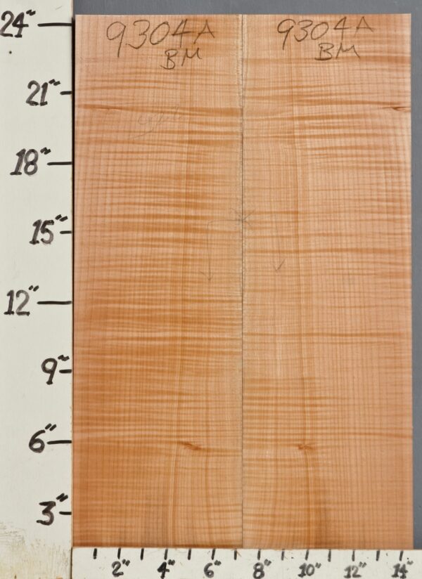 MUSICAL BILLET CURLY MAPLE BOOKMATCH 14"3/8 X 24"1/2 X 1"1/4 (NWT9304A)