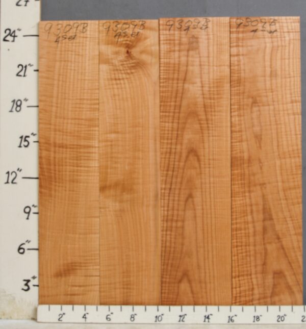 AAAAA CURLY MAPLE 4 BOARD SET 21"7/8 X 24" X 4/4 (NWT-9309B)