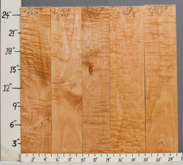 AAAAA CURLY MAPLE 5 BOARD SET 25"1/4 X 24" X 4/4 (NWT-9310B)