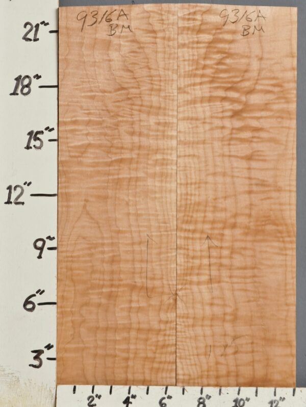 MUSICAL QUILTED MAPLE BILLET BOOKMATCH 13" X 22"1/4 X 1"1/8 (NWT9316A)