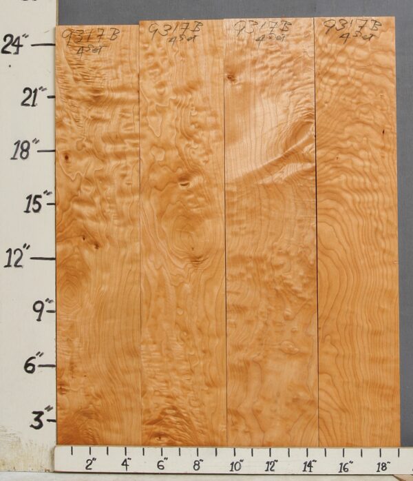 AAAAA QUILTED MAPLE 4 BOARD SET 19" X 24" X 4/4 (NWT-9317B)