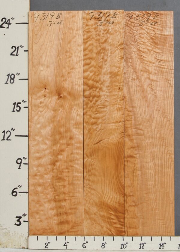 AAAAA QUILTED MAPLE 3 BOARD SET 15"1/4 X 24" X 4/4 (NWT-9319B)