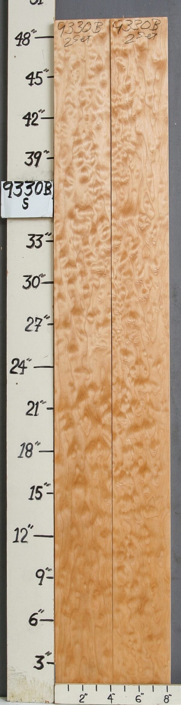 AAAAA QUILTED MAPLE 2 BOARD SET 8"1/8 X 48" X 5/4 (NWT-9330B)