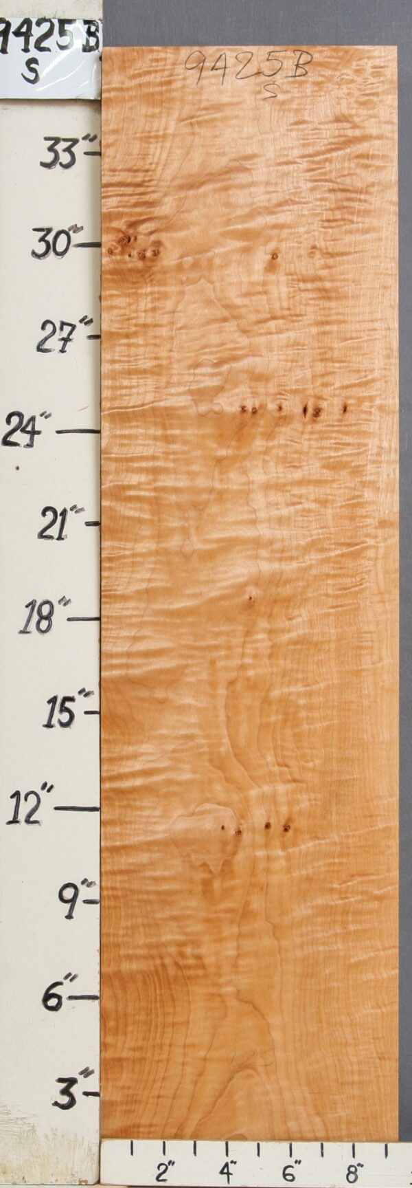 AAAAA CURLY MAPLE BLOCK 9"3/8 X 36" X 1"1/4 (NWT-9425B)