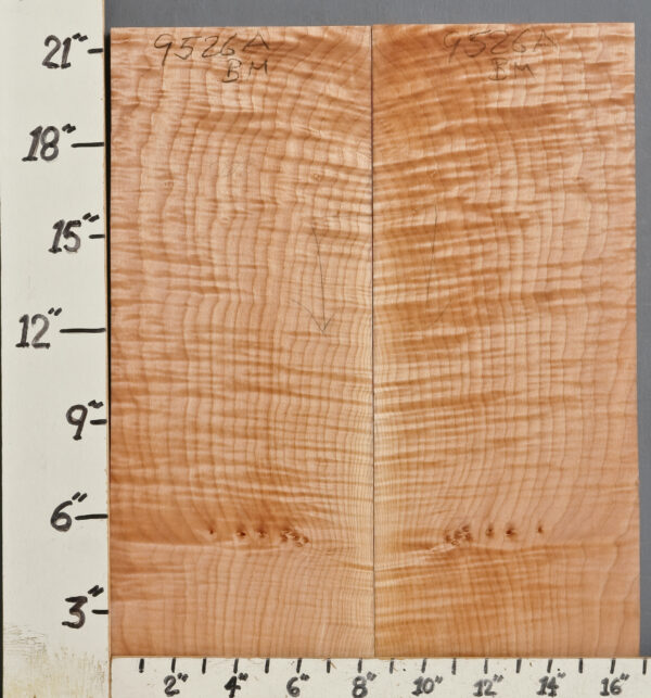 MUSICAL QUILTED MAPLE BILLET BOOKMATCH 16"3/4 X 21"3/4 X 1"1/8 (NWT9526A)