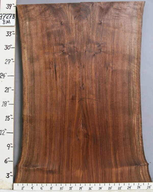 AAAAA MARBLED CLARO WALNUT BOOKMATCH WITH LIVE EDGE 27" X 39" X 4/4 (NWT-9727B)