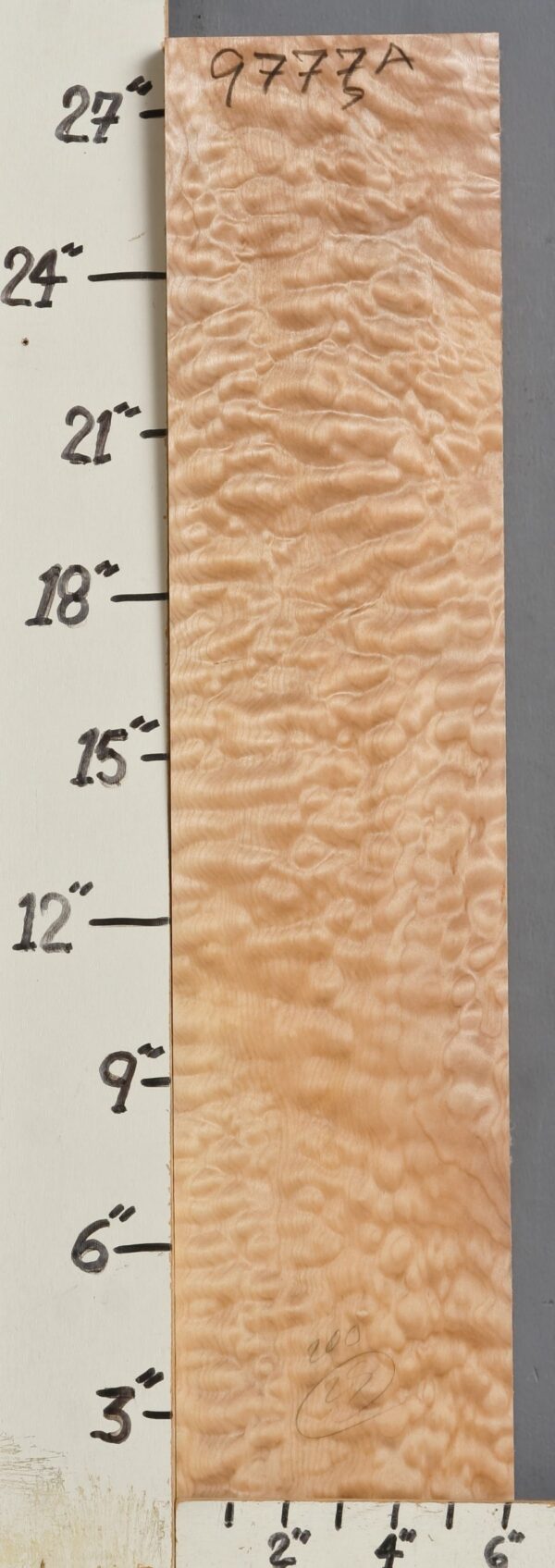 MUSICAL QUILTED MAPLE BILLET 6"1/8 X 28" X 1"7/8 (NWT9777A)