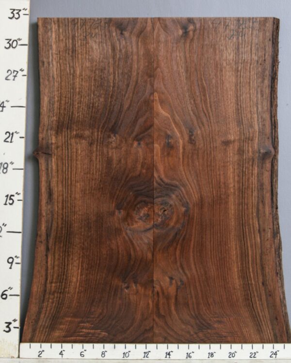 AAAAA MARBLED CLARO WALNUT BOOKMATCH WITH LIVE EDGE 22"1/2 X 32" X 4/4 (NWT-9778B)