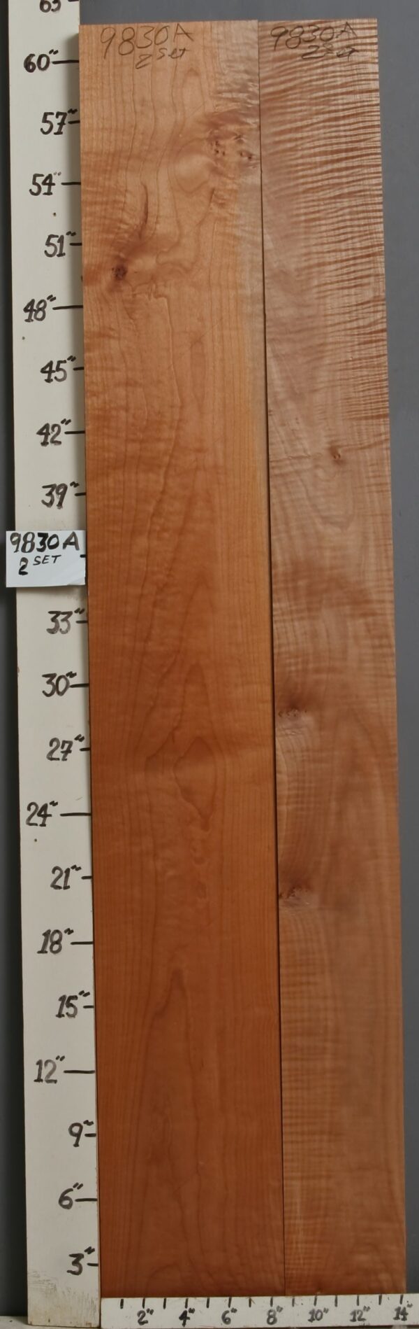 AAAA CURLY MAPLE 2 BOARD SET 14"1/8 X 61" X 6/4 (NWT9830A)