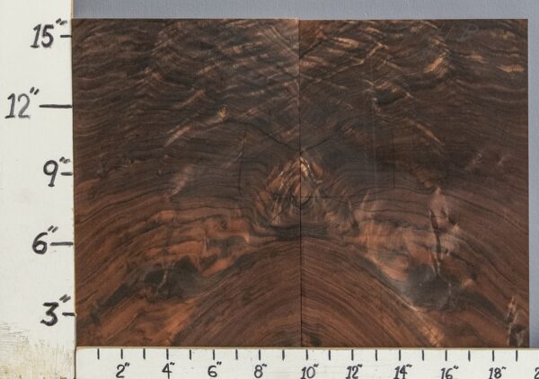 AAAAA CROTCH MARBLED CLARO WALNUT BOOKMATCH 19"5/8 X 15" X 4/4 (NWT-9911B)