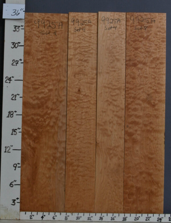 AAAAA QUILTED MAPLE SET OF 4 24"7/8 X 36" X 4/4 (NWT9925A)