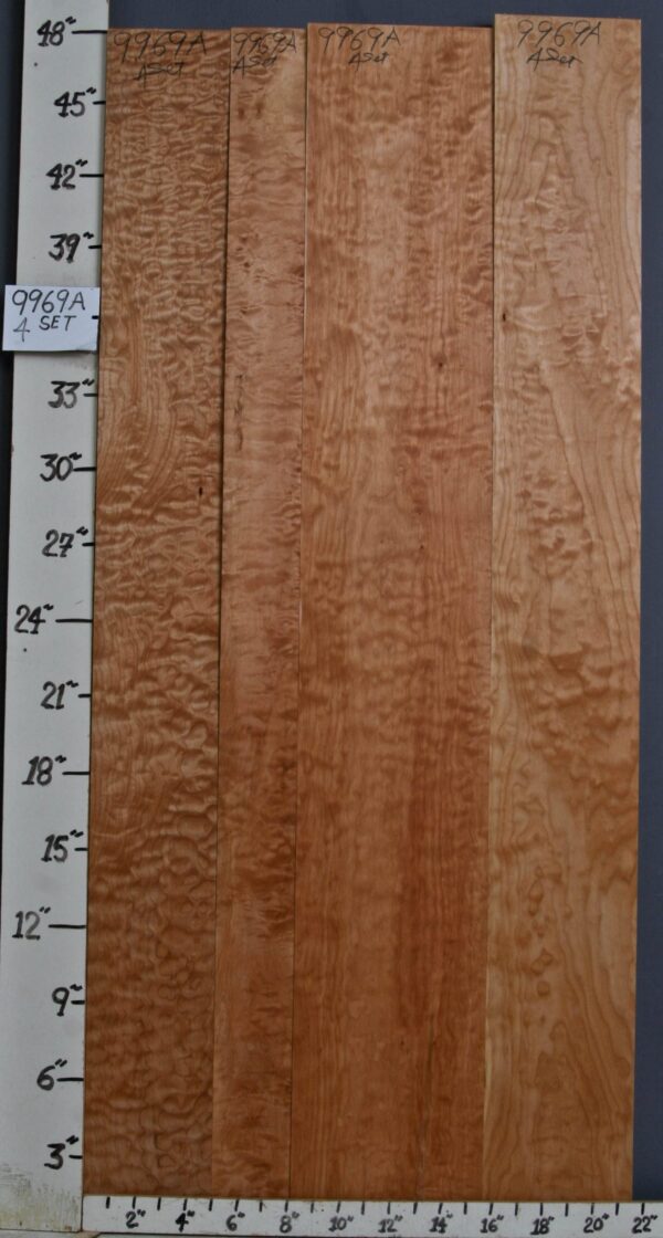 AAAAA QUILTED MAPLE SET OF 4 21"3/4 X 48" X 4/4 (NWT9969A)