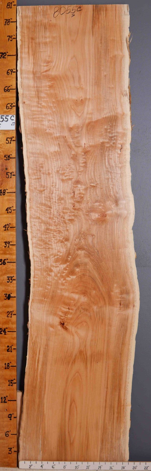 5A Quilted Maple Lumber with Live Edge 15" X 80" X 8/4" (NWT-8055C)