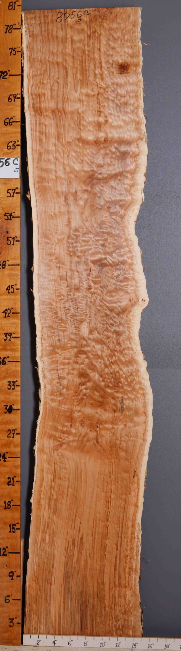 5A Spalted Quilted Maple Lumber with Live Edge 12" X 80" X 8/4" (NWT-8056C)